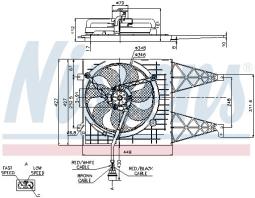 WENTYLATOR CHŁODNICY VW GOLF IV 1,6-2,0 98- /-AC/ 110/260W 345MM /Z OBUDOWĄ/ /A3,OCTAVIA,LEON,BORA/ NISSENS NIS 85249