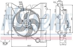 WENTYLATOR CHŁODNICY PEUGEOT 1,4-1,6 96-/PARTNER,BERLINGO,XSARA/ /+/-AC/ 100W 305MM NISSENS NIS 85316