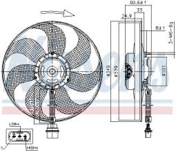 WENTYLATOR CHŁODNICY AUDI A 3 / S 3 96- 1.8 I TURBO 20V M/A +/-, AUDI TT 98- NISSENS NIS 85544