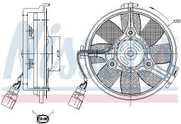 WENTYLATOR CHŁODNICY VW PASSAT 1,6-2,5  00-05 300W 280MM /A6 97-/ NISSENS NIS 85547