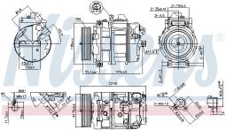 KOMPRESOR KLIM.BMW 1 E81-E82-E87-E88 04,BMW 3 E90 05- NISSENS NIS 890069