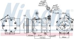 KOMPRESOR KLIM.DACIA LOGAN I 04-, 1.0 I 16V G M, 1.4 I G M/A, 1.6 I 16V G A NISSENS NIS 89164