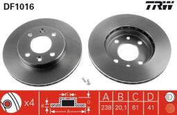 TARCZA HAM./PRZ/ RENAULT 19,21 1,7-1,9D @238X20 TRW DF1016