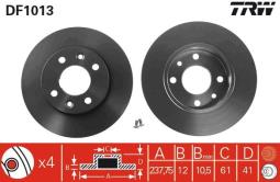 TARCZA HAM./PRZ/ RENAULT R9,11 1,1-1,4  @238X12 TRW DF1013