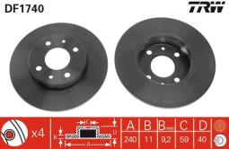 TARCZA HAM./PRZ/ FIAT TIPO @241X11 TRW DF1740