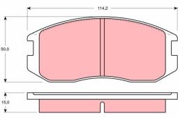 KLOCKI HAM./PRZ/ MITSUBISHI LANCER 92-  /ZAMIENINE NA GDB3046 !!!/ TRW GDB1129