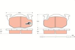 KLOCKI HAM./PRZ/ PEUGEOT 205 /BDX/      /ASYMETRYCZNE/ TRW GDB327