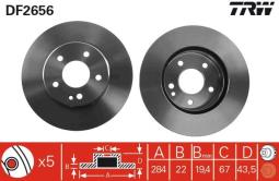 TARCZA HAM./PRZ/ DB 202 @284X22 TRW DF2656