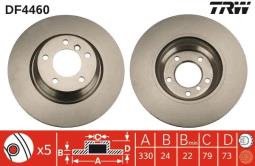 TARCZA HAM./PRZ/ BMW 3 E90 05- @330X24 TRW DF4460
