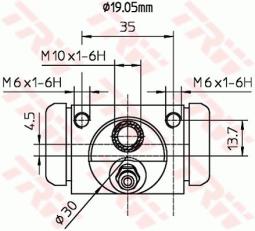 CYLINDEREK HAM.FORD FIESTA 1,25 16V 95- /L+P/ TRW BWD314