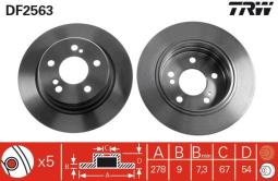 TARCZA HAM./TYŁ/ DB 124 200 T/TE/TD -93 @278X9 TRW DF2563