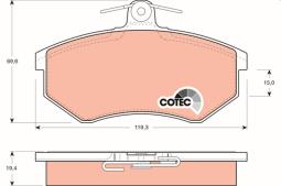 KLOCKI HAM./PRZ/ AUDI 80 87- 19mm TRW GDB826