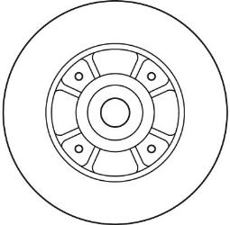 TARCZA HAM./TYŁ/ RENAULT CLIO 91- @238X8 /Z ŁOŻYSKIEM/ TRW DF2706BS