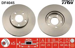 TARCZA HAM./PRZ/ VW PASSAT 96- 1,8T-2,3 V6 @282X25 TRW DF4045