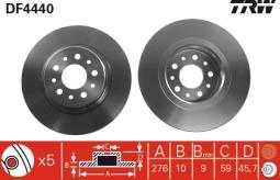 TARCZA HAM./TYŁ/ ALFA ROMEO 156 02-05   @276X10 TRW DF4440