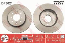 TARCZA HAM./PRZ/ HONDA CIVIC 94- @262X21 TRW DF3021