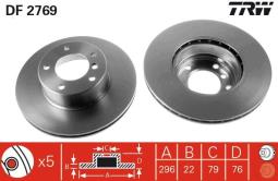 TARCZA HAM./PRZ/ BMW 5 96- @296X22 TRW DF2769