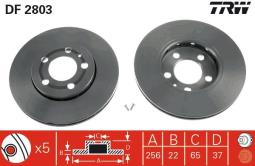 TARCZA HAM./PRZ/ SKODA OCTAVIA 1,4-1,6  @255,8X22 TRW DF2803