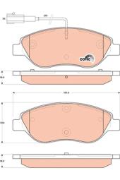 KLOCKI HAM./PRZ/ FIAT BRAVO 1,4 16V 08- TRW GDB1855