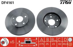 TARCZA HAM./PRZ/ TOYOTA RAV-4 2,0 16V 00- @275X25 TRW DF4161