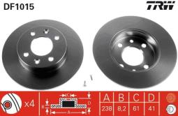 TARCZA HAM./PRZ/ RENAULT TWINGO 1,2 16V 04- @238X8 TRW DF1015
