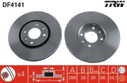 TARCZA HAM./PRZ/ CITROEN C5 01- @288X28 TRW DF4141