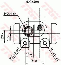 CYLINDEREK HAM.RENAULT CLIO 1,4 91- /L/ TRW BWF287