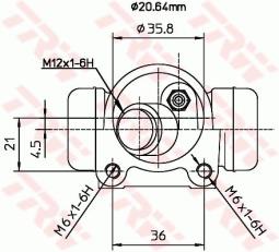 CYLINDEREK HAM.PEUGEOT 406 95- @20,64   /L//-ABS//BENDIX/ TRW BWF280