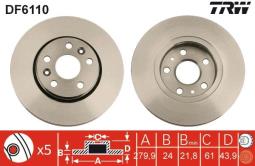 TARCZA HAM./PRZ/ RENAULT KANGOO 1,5DCI 08- @280X24 TRW DF6110