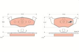 KLOCKI HAM./PRZ/ VW GOLF III /ATE/ 17,3m TRW GDB1274