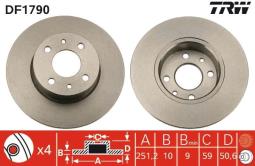 TARCZA HAM./TYŁ/ FIAT CROMA @251X10     /BRAVO 07-/ TRW DF1790