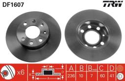 TARCZA HAM./PRZ/ OPEL KADETT 1,3 @236X10 TRW DF1607