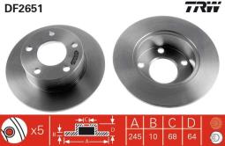 TARCZA HAM./TYŁ/ AUDI 100 91- @245X10 TRW DF2651