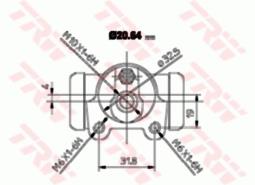 CYLINDEREK HAM.CITROEN XSARA 97- /+ABS/ @20,64 /L+P/ /LUCAS/ TRW BWF252
