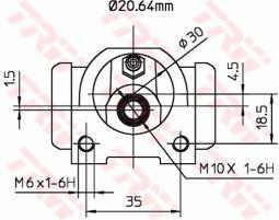 CYLINDEREK HAM.FIAT PUNTO 93- @20,60 /L+P//BENDIX/ TRW BWF261