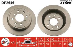 TARCZA HAM./TYŁ/ HONDA ACCORD 86-90 @239X10 TRW DF2646