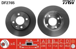 TARCZA HAM./PRZ/ SKODA FAVORIT 94-      @236X13 TRW DF2765