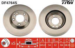 TARCZA HAM./PRZ/ AUDI Q7 06- @350X34    LEWA TRW DF4764S