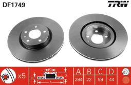 TARCZA HAM./PRZ/ ALFA ROMEO 147 1,6 00- @284X22 TRW DF1749