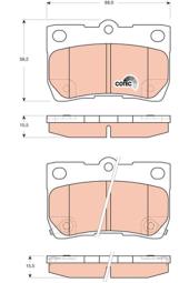KLOCKI HAM./TYŁ/ TOYOTA GS300-450 /LEXUS/ 06- TRW GDB3399