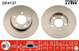 TARCZA HAM./TYŁ/ VW GOLF @239X10 TRW DF4137