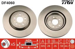 TARCZA HAM./PRZ/ ALFA ROMEO 147 00- @305X28 TRW DF4060