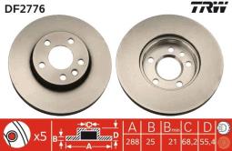 TARCZA HAM./PRZ/ FORD GALAXY 95- @288X25 TRW DF2776