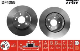 TARCZA HAM./PRZ/ DB W202 4,3 98-        @300X22 TRW DF4355