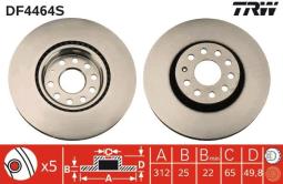 TARCZA HAM./PRZ/ AUDI A3 2,0TFSI 04- @312X25 TRW DF4464S