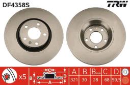 TARCZA HAM./PRZ/ AUDI A6 04- @321X30 TRW DF4358S