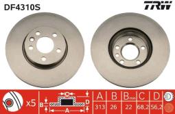 TARCZA HAM./PRZ/ FORD GALAXY 06- @313X25 TRW DF4310S