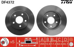 TARCZA HAM./TYŁ/ FORD FOCUS C-MAX 04-   @265X10 TRW DF4372