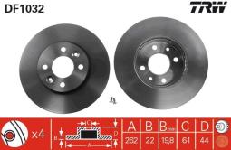TARCZA HAM./PRZ/ RENAULT LAGUNA @262X22 TRW DF1032