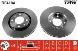 TARCZA HAM./PRZ/ CITROEN BERLINGO @266X22 00- TRW DF4184